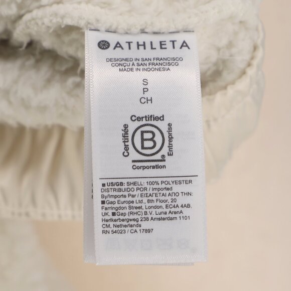 ATHLETA Tugga Sweatshirt Sherpa Teddy Fleece High-Neck Off-White Beige Size S - Picture 9 of 10